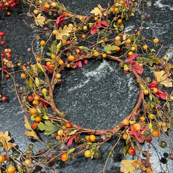 SOLD - Set of 8 Candle Rings for Fall/Thanksgivng/Wedding/Table Decor - Picture 2 of 9